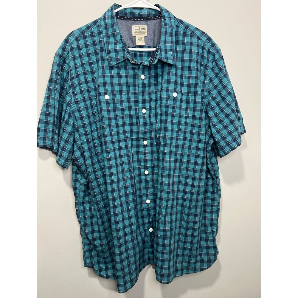 ll bean mens slightly fitted XXL short sleeve button down